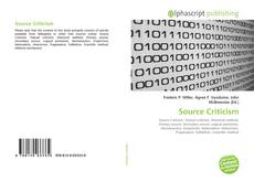 Bookcover of Source Criticism