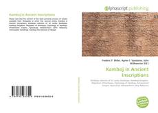 Capa do livro de Kamboj in Ancient Inscriptions 