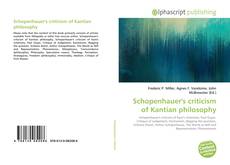 Обложка Schopenhauer's criticism of Kantian philosophy