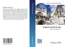 Bookcover of English criminal law