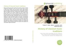 Copertina di History of classical music traditions