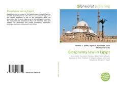 Bookcover of Blasphemy law in Egypt