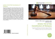 Copertina di Article 153 of the Constitution of Malaysia