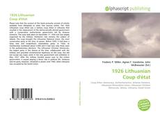 Capa do livro de 1926 Lithuanian Coup d'état 