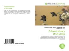 Portada del libro de Colonial history of Sri Lanka