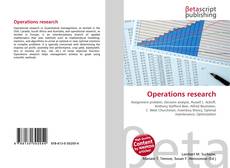 Couverture de Operations research