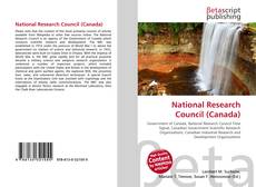 Bookcover of National Research Council (Canada)