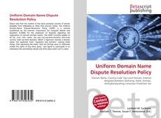 Capa do livro de Uniform Domain Name Dispute Resolution Policy 