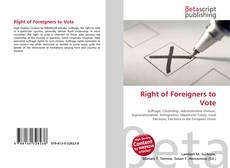 Portada del libro de Right of Foreigners to Vote