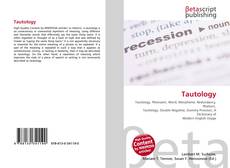 Capa do livro de Tautology 