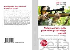 Capa do livro de Nullum crimen, nulla poena sine praevia lege poenali 