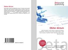Buchcover von Obiter dictum