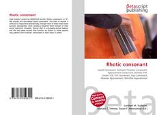 Capa do livro de Rhotic consonant 