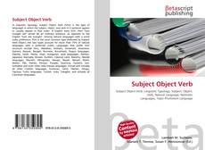 Capa do livro de Subject Object Verb 