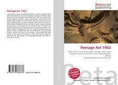 Couverture de Peerage Act 1963