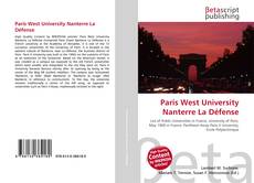 Capa do livro de Paris West University Nanterre La Défense 