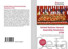 Capa do livro de United Nations General Assembly Resolution 2758 