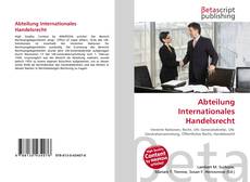 Couverture de Abteilung Internationales Handelsrecht