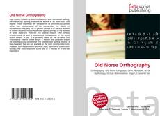 Old Norse Orthography kitap kapağı