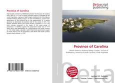 Capa do livro de Province of Carolina 