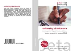 Copertina di University of Baltimore