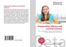 Capa do livro de Preservation (library and archival science) 