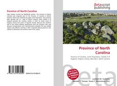 Capa do livro de Province of North Carolina 