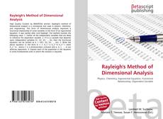 Couverture de Rayleigh's Method of Dimensional Analysis