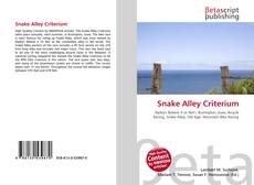 Portada del libro de Snake Alley Criterium