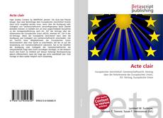 Copertina di Acte clair