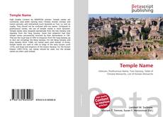 Buchcover von Temple Name