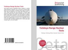 Buchcover von Totskoye Range Nuclear Tests