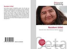 Copertina di Resident (title)