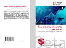 Capa do livro de Abweichungsinformationskriterium 