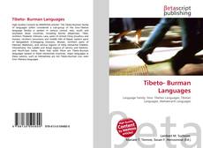 Обложка Tibeto- Burman Languages