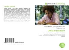 Bookcover of Literary criticism