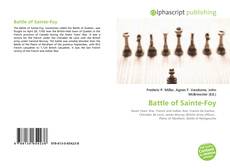 Battle of Sainte-Foy kitap kapağı