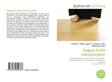 Buchcover von August Frank memorandum
