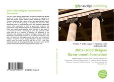 Bookcover of 2007–2008 Belgian Government Formation