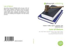 Bookcover of Law of Return
