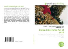 Couverture de Indian Citizenship Act of 1924