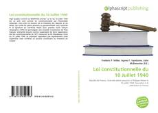 Buchcover von Loi constitutionnelle du 10 Juillet 1940