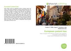 Couverture de European patent law