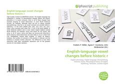 Couverture de English-language vowel changes before historic r