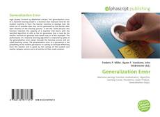 Borítókép a  Generalization Error - hoz