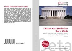 Buchcover von Ya'akov Katz (Politician Born 1906)