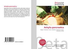 Couverture de Achylia pancreatica