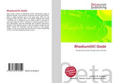 Buchcover von Rhodium(IV) Oxide