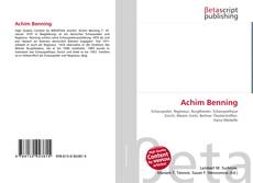 Buchcover von Achim Benning