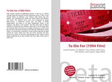 Buchcover von To Die For (1994 Film)